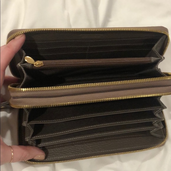 Gray Italian Leather Wristlet - Picture 2 of 3